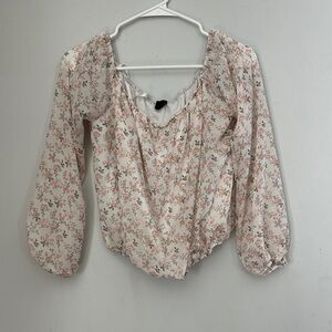 Windsor Floral Blouse in Cream and Pink